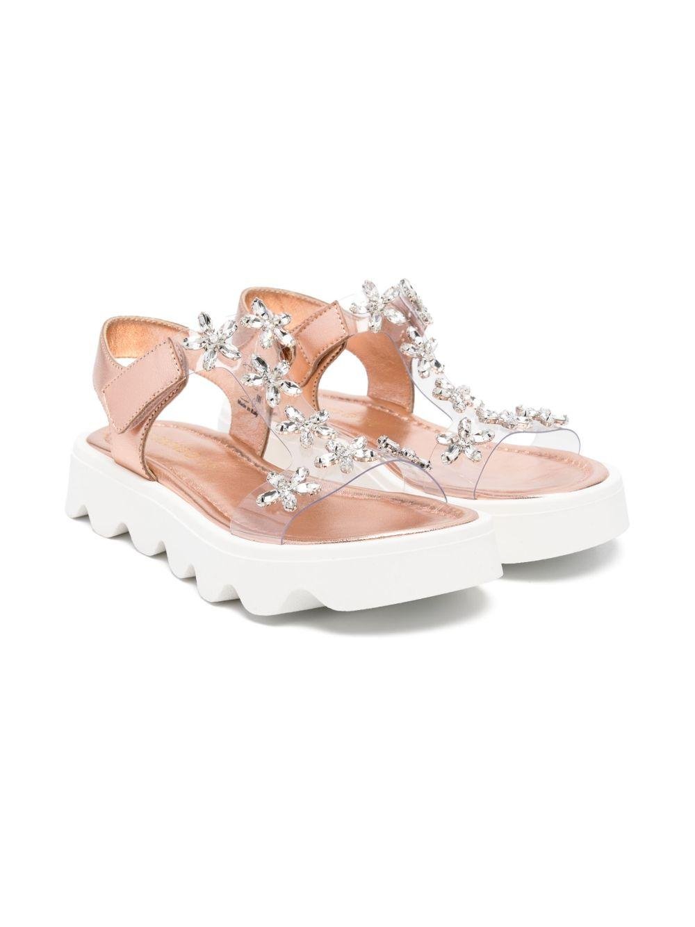 Sandali per bambina Florens rosa decorati con cristalli - Rubino Kids