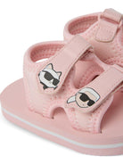 Sandali per bambina Karl Lagerfeld Kids rosa con applicazione - ikon - Rubino Kids