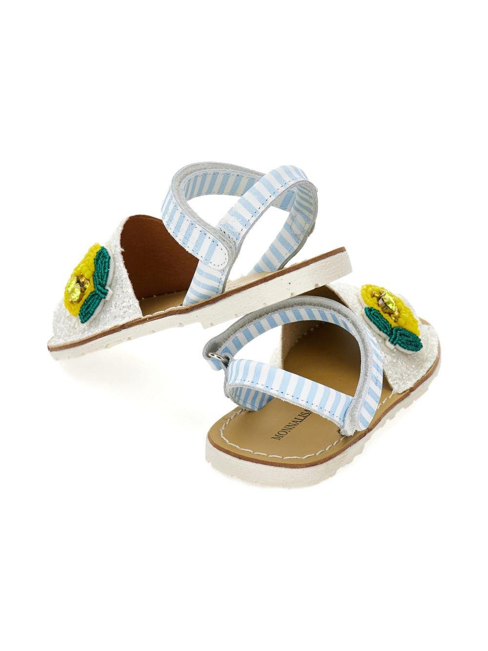 Sandali per bambina Monnalisa bianchi con decorazione limone - Rubino Kids