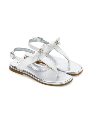 Monnalisa girls' white sandals with bow detail