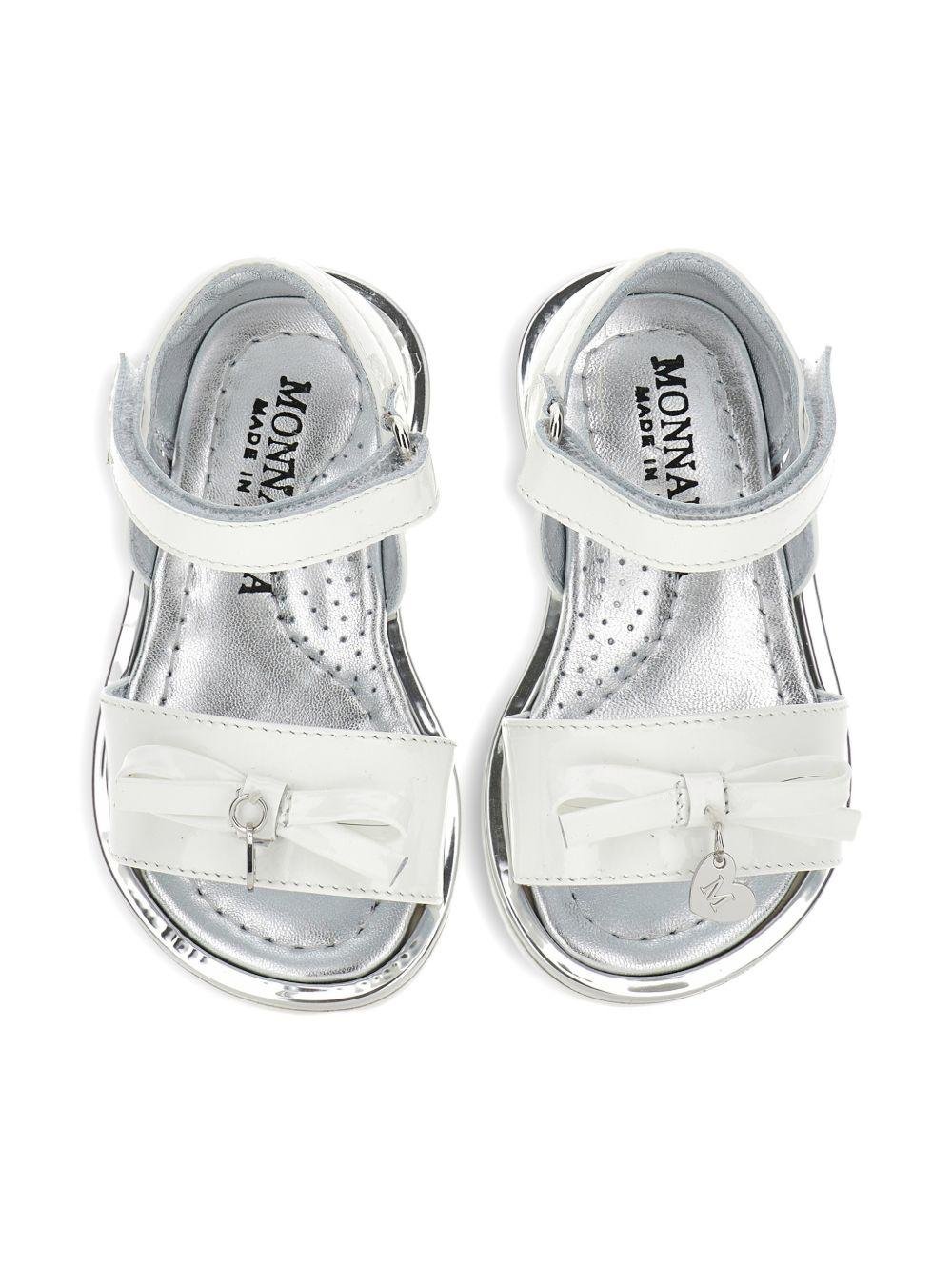 Sandali per bambina Monnalisa bianchi con dettaglio fiocco - Rubino Kids