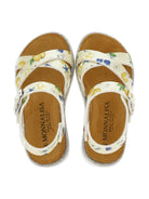 Sandali per bambina Monnalisa bianchi con stampa a fiori - Rubino Kids