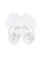 Sandali per bambina Monnalisa bianco con dettaglio fiocco - Rubino Kids