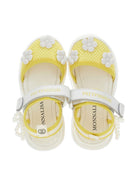 Sandali per bambina Monnalisa gialli con applicazione con fiori - Rubino Kids