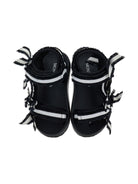 Sandali per bambina Monnalisa nero a righe - Rubino Kids