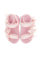 Sandali per bambina Monnalisa rosa a righe - Rubino Kids