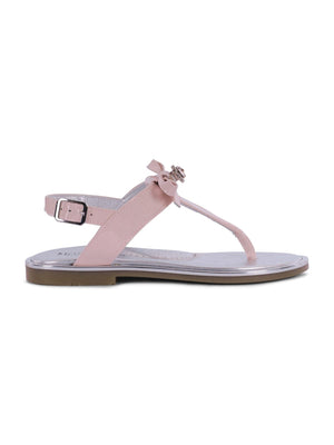 Sandali per bambina Monnalisa rosa con cinturino a T e fiocco