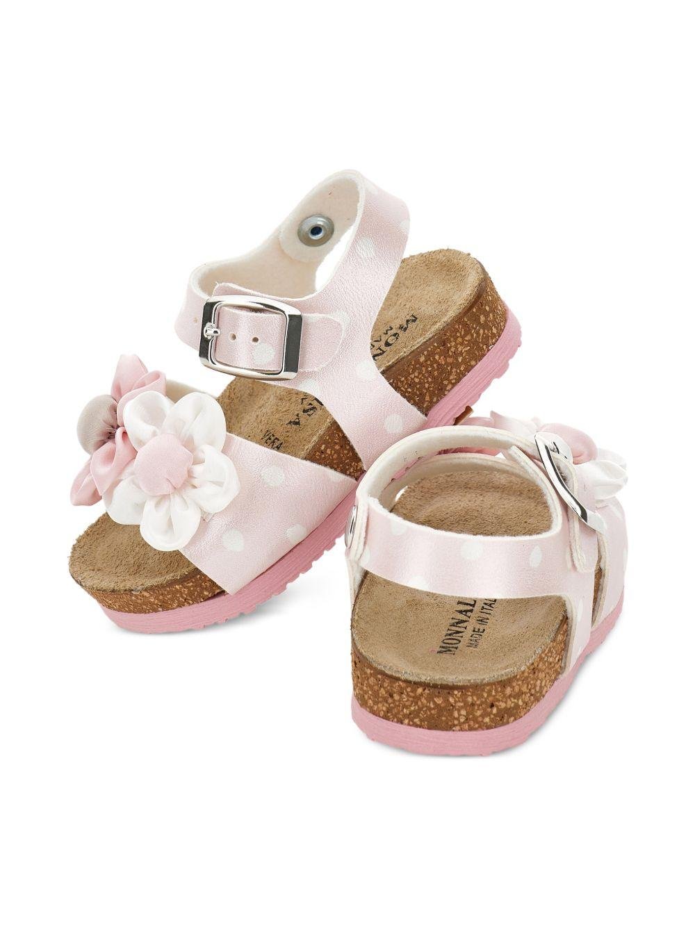 Sandali per bambina Monnalisa rosa con dettaglio a fiore - Rubino Kids