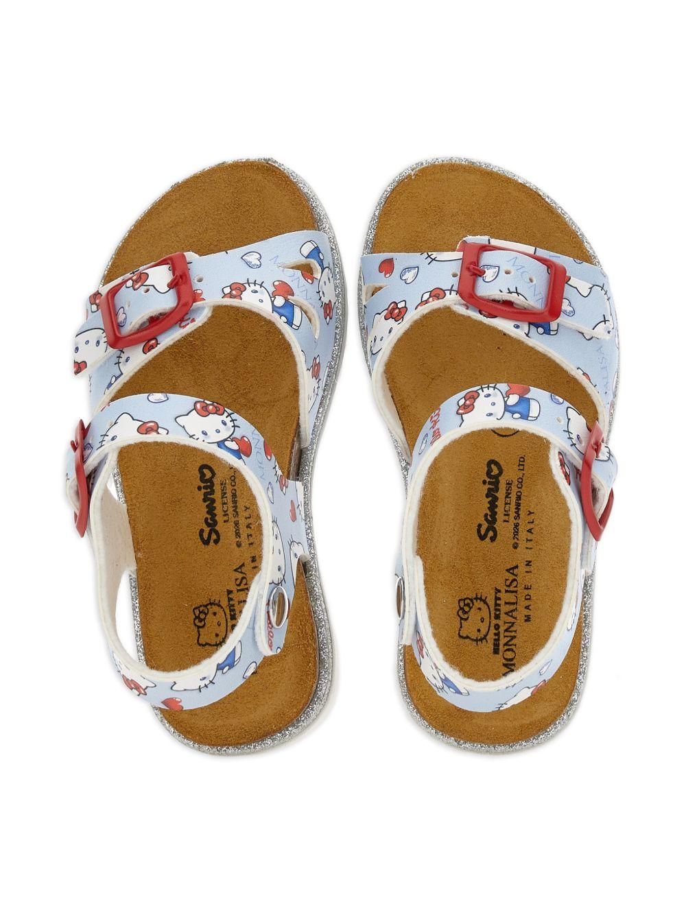 Sandali per bambina Monnalisa x Hello Kitty azzurro con fibbia - Rubino Kids