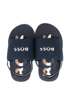 Sandali per bambino Boss Kids blu con dettaglio logo - Rubino Kids