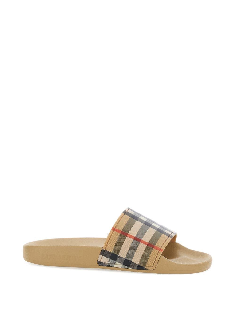 Sandali per bambino Burberry Kids beige con motivo a quadri - Rubino Kids