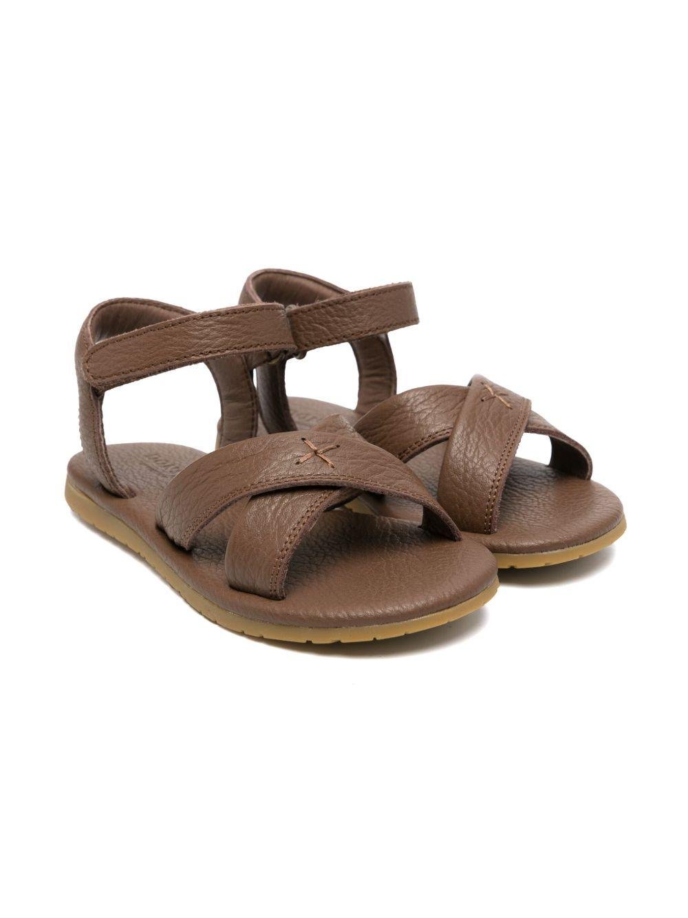Sandali per bambino Donsje Otis marrone con chiusura frontale con strappo - Rubino Kids
