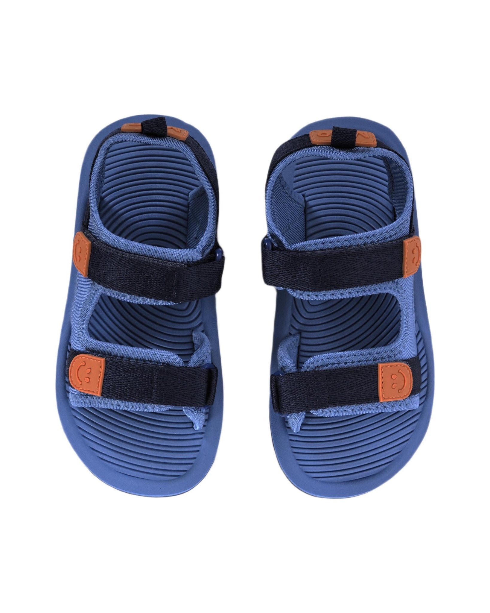 Sandali per bambino Molo azzurro con fasce e motivo smile - Rubino Kids