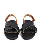 Sandali per neonato Bonpoint blu in pelle con chiusura a strappo - Rubino Kids