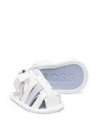 Sandali per neonato Boss Kids bianchi con stampa logo - Rubino Kids
