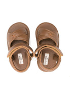 Sandali per neonato Donsje Tobi marrone con chiusura frontale a strappo - Rubino Kids