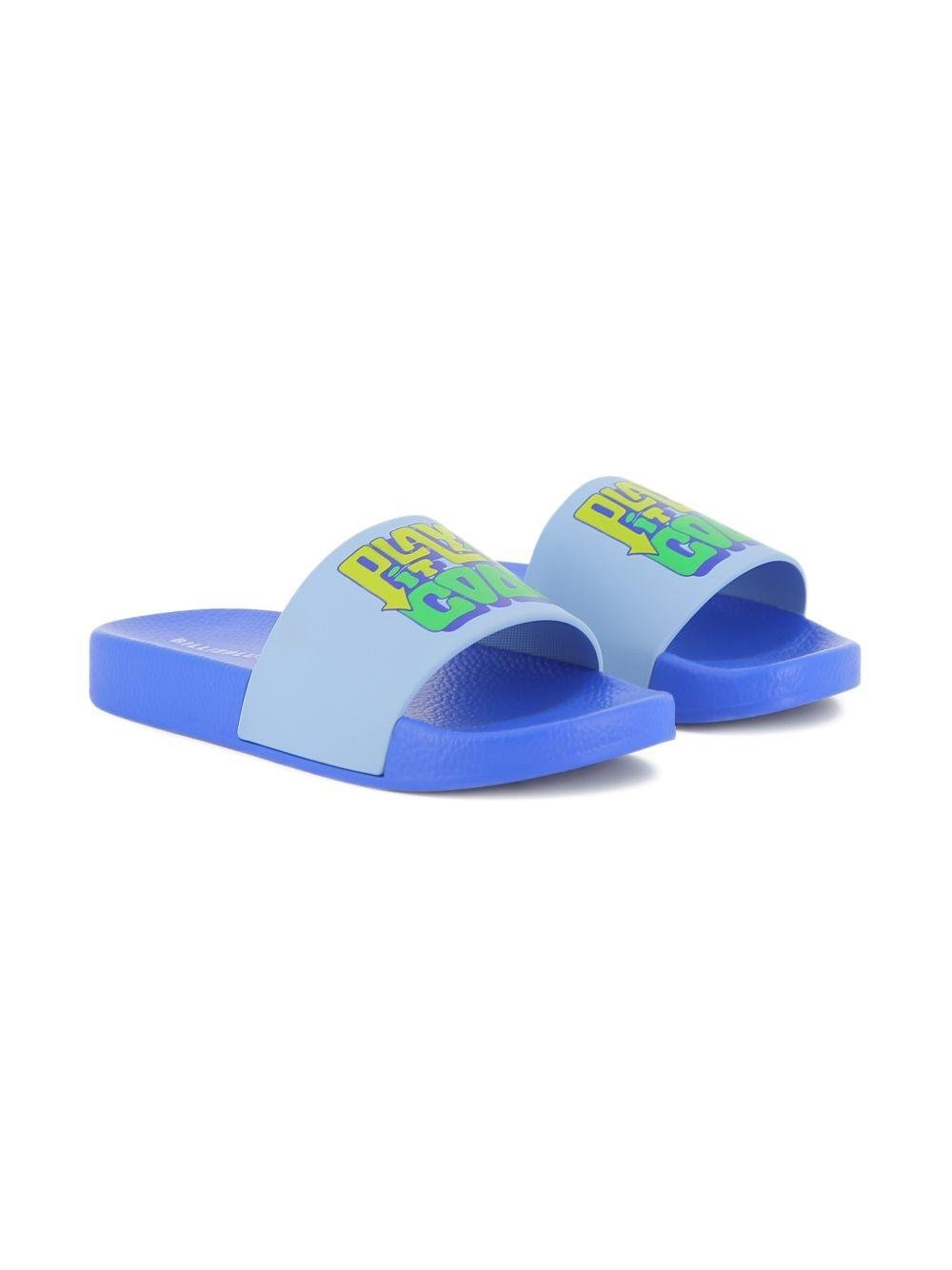 Sandali slides per bambino Billieblush blu con stampa grafica - Rubino Kids