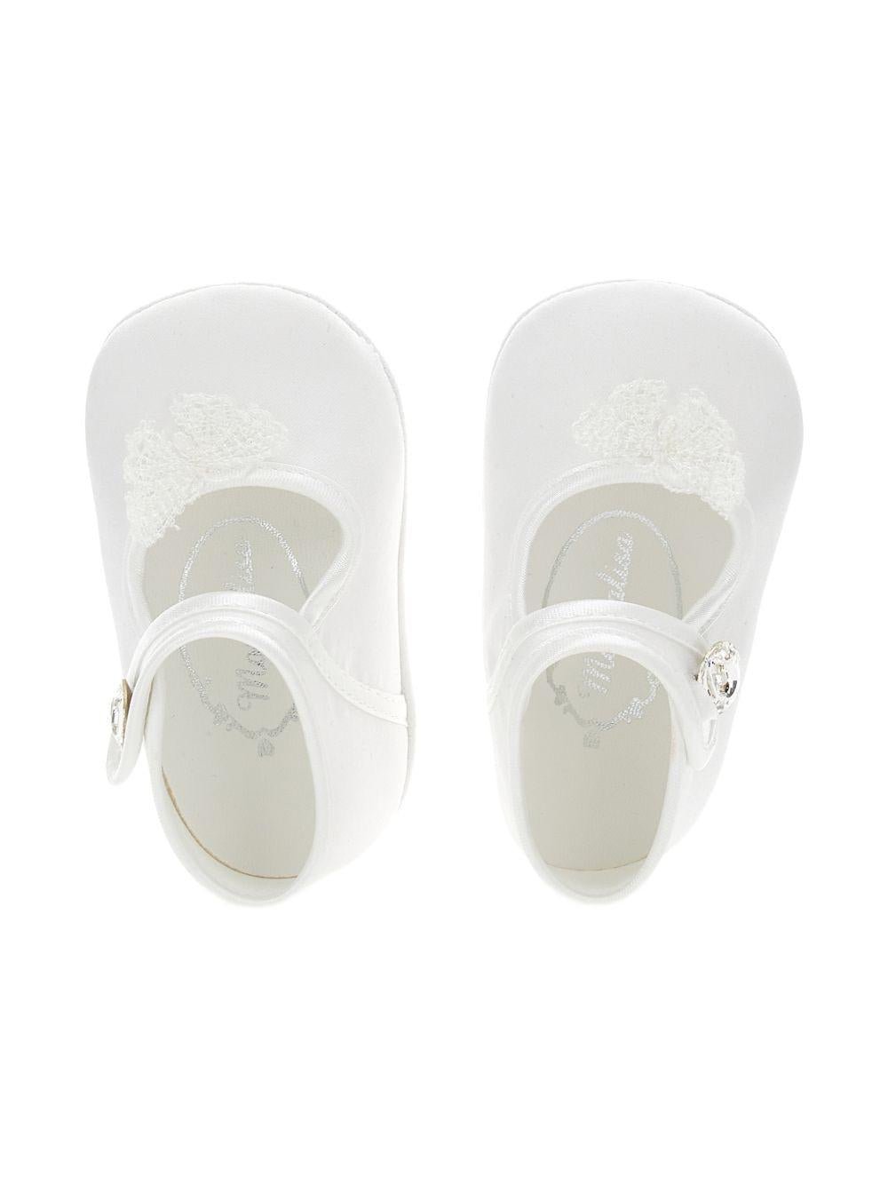 Scarpe per neonata Monnalisa bianche con chiusura a bottoni - Rubino Kids