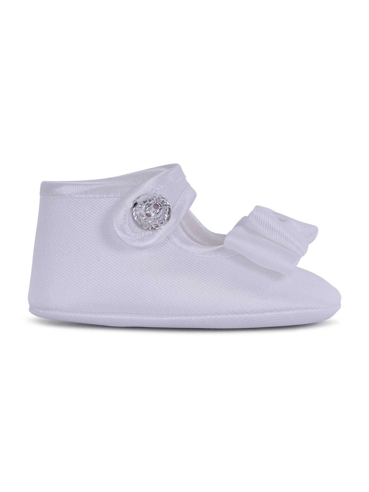 Scarpe per neonata Monnalisa bianche dettaglio con fiocco - Rubino Kids