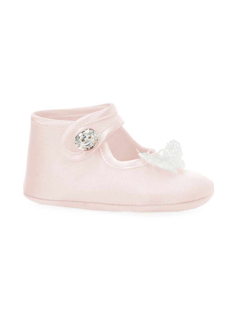 Scarpe per neonata Monnalisa rosa con dettagli decorativi - Rubino Kids