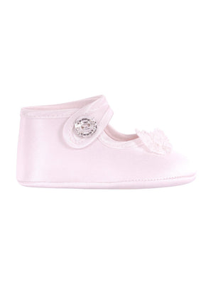 Monnalisa pink baby girl shoes with decorative details