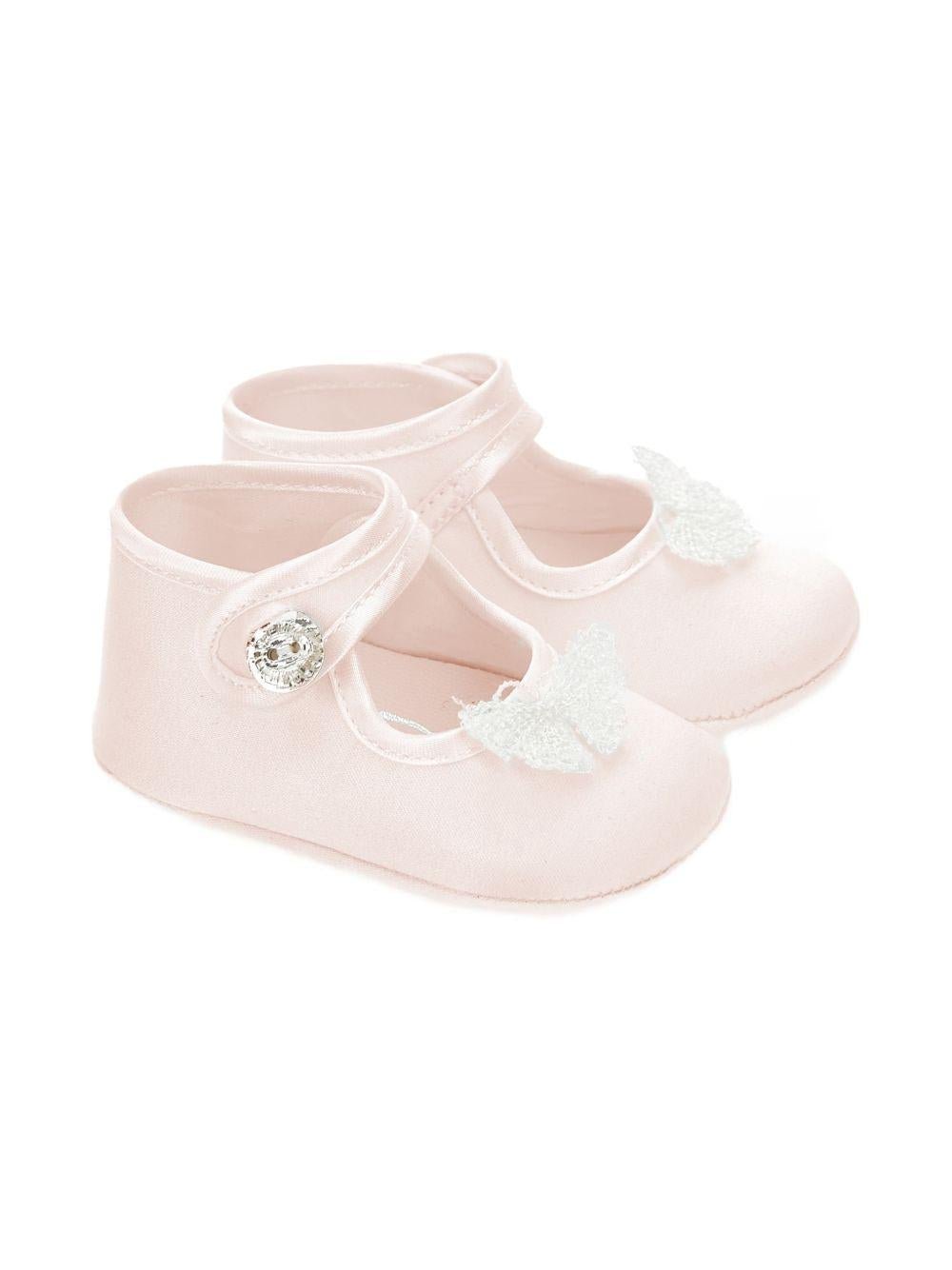 Scarpe per neonata Monnalisa rosa con dettagli decorativi - Rubino Kids
