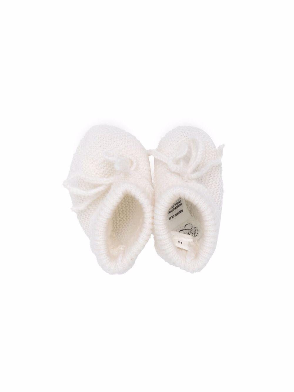 Scarpe primi passi per neonata Bonpoint bianco con fiocco - Rubino Kids