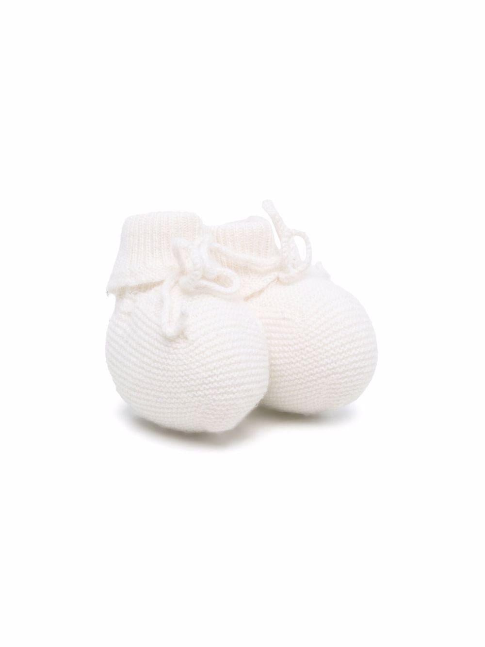 Scarpe primi passi per neonata Bonpoint bianco con fiocco - Rubino Kids