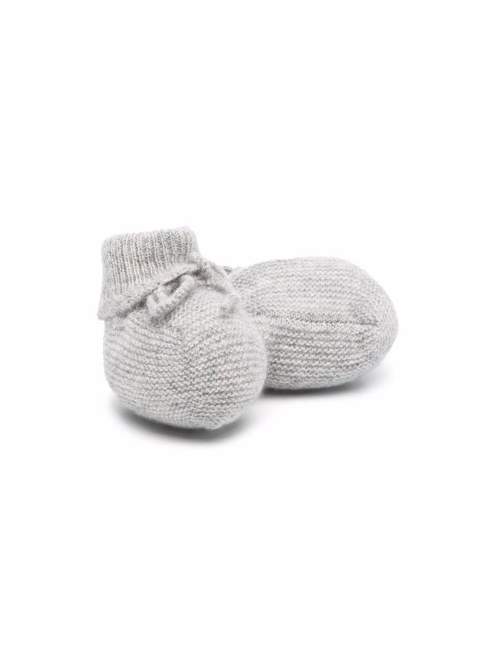 Scarpe primi passi per neonata Bonpoint grigio con fiocco - Rubino Kids