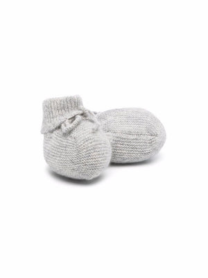 Scarpe primi passi per neonata Bonpoint grigio con fiocco