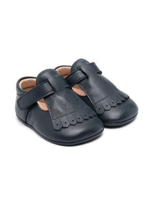 Scarpe primi passi per neonata Eli1957 blu con soletta in pelle con logo