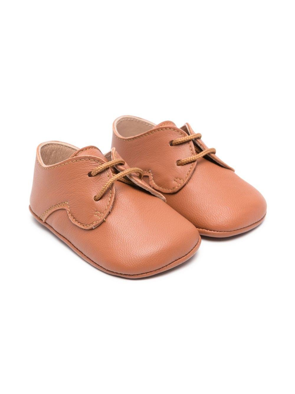 Scarpe primi passi per neonata Eli1957 marrone con soletta in pelle con logo - Rubino Kids
