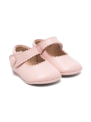 Eli1957 pink first steps shoes for newborns with leather insole and logo