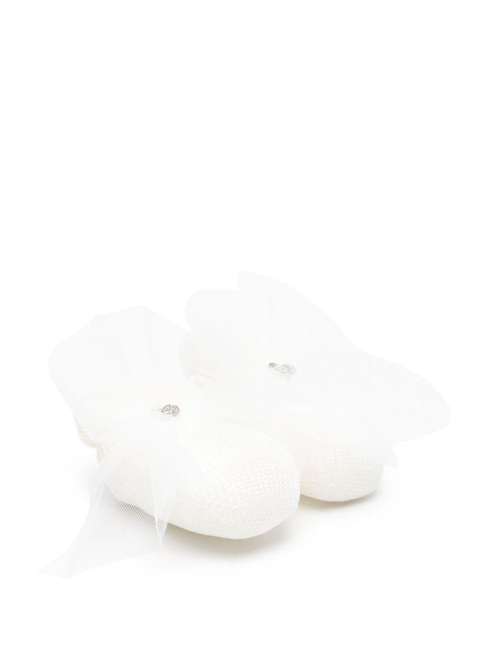 Scarpe primi passi per neonata Monnalisa bianco con fiocco - Rubino Kids