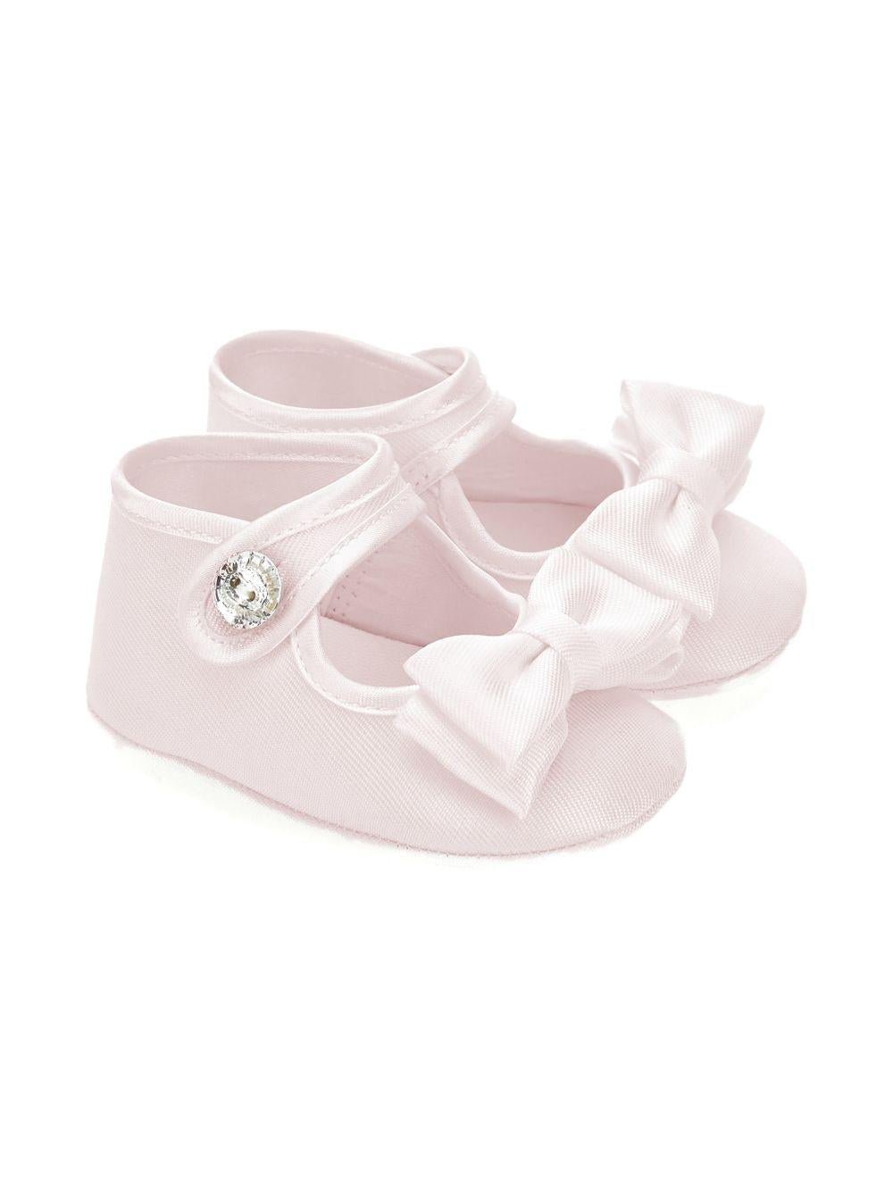 Scarpe primi passi per neonata Monnalisa rosa con dettaglio fiocco - Rubino Kids