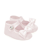 Scarpe primi passi per neonata Monnalisa rosa con dettaglio fiocco - Rubino Kids