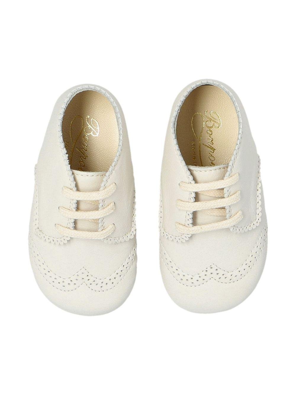 Scarpe primi passi per neonato Bonpoint bianco con lacci - Rubino Kids
