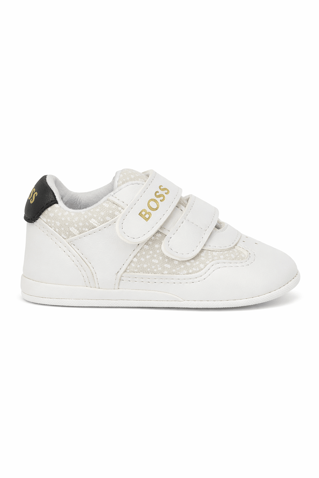 Scarpe primi passi per neonato Boss Kids bianco con motivo a pois - Rubino Kids