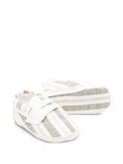 Scarpe primi passi per neonato Colorichiari bianco e verde a righe - Rubino Kids