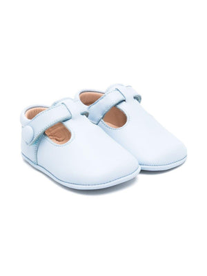 Eli1957 baby's first steps shoes in light blue with leather insole and logo