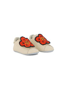 Scarpine primi passi per neonata Kenzo Kids beige con ricamo Boke Flower - Rubino Kids