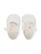 Scarpine primi passi per neonata Monnalisa bianche con applicazione a fiore - Rubino Kids