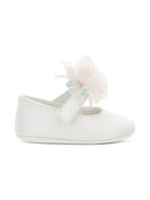 Scarpine primi passi per neonata Monnalisa bianche con applicazione a fiore - Rubino Kids