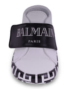 Scarpine primi passi per neonati Balmain Kids bianco e nere con cinturino con logo - Rubino Kids