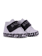 Scarpine primi passi per neonati Balmain Kids bianco e nere con cinturino con logo - Rubino Kids