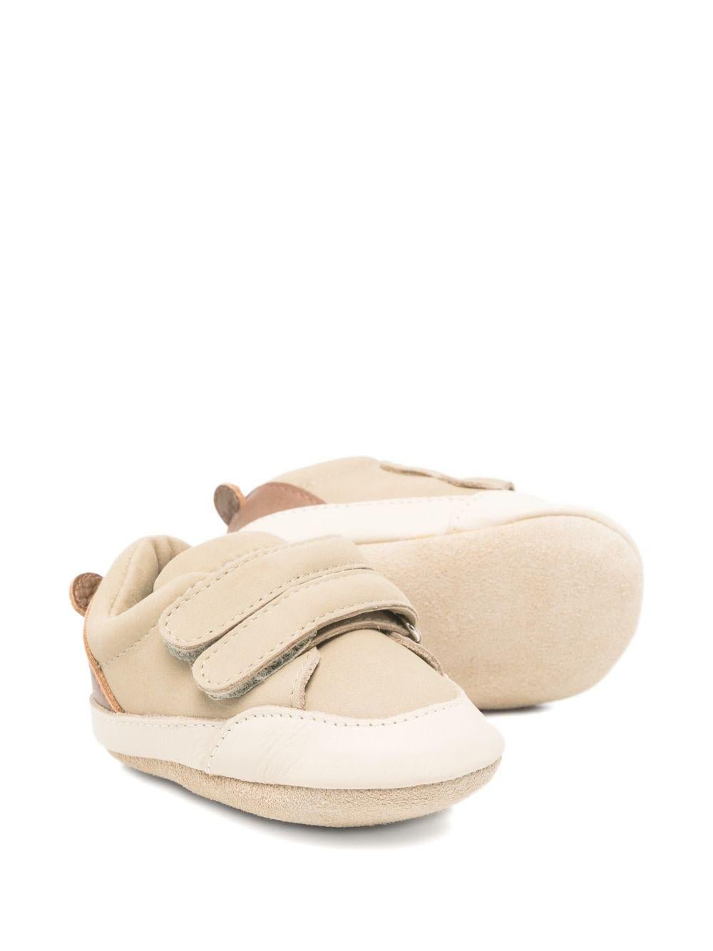 Scarpine primi passi per neonati Donsje beige con applicazione orecchie da orsetto - Rubino Kids