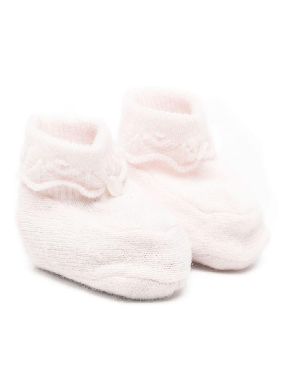 Scarpine primi passi per neonati Tartine Et Chocolat rosa con lavorazione a maglia - Rubino Kids