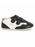 Scarpine primi passi per neonato Boss Kids bianche e nere con design a inserti - Rubino Kids