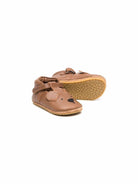 Scarpine primi passi per neonato Donsje marrone con applicazione orecchie - Rubino Kids