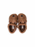 Scarpine primi passi per neonato Donsje marrone con applicazione orecchie - Rubino Kids